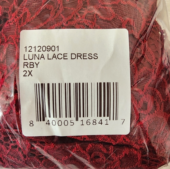 KIYONNA Luna Lace Dress Ruby 2X NWT - Picture 4 of 7
